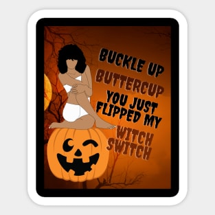 Buckle Up Halloween Tshirt Sticker